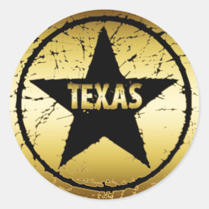 STICKER ROND ÉTOILE GRUNGE DE STYLE DU TEXAS