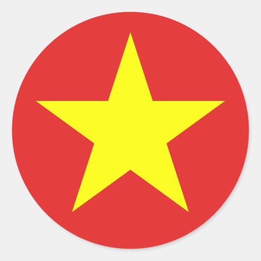 Sticker rond étoile jaune drapeau du Vietnam (Devant)