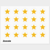 Sticker Rond étoile jaune mignonne (Feuille)