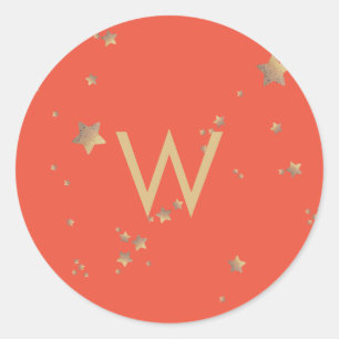 Sticker Rond Étoile Moderne Verte Cerise Rouge Noël Heureux