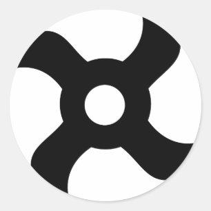 Sticker Rond étoile noire de shuriken