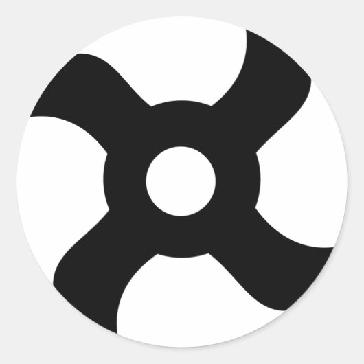 Sticker Rond étoile noire de shuriken (Devant)