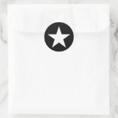 Sticker Rond Étoile noire et blanche (Sac)