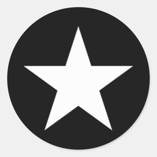 Sticker Rond Étoile noire et blanche (Devant)