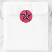 Sticker Rond Étoile noire et rose (Sac)