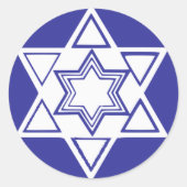 Sticker Rond Étoile ornée de David (Devant)