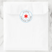 Sticker Rond Étoile personnalisée Chicago Adresse Chicago Drape (Sac)