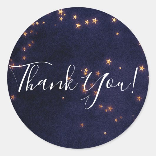 Sticker Rond Étoile pourpre et or Faveur de fête céleste (Devant)