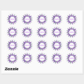 Sticker Rond Étoile PURPLE : Script CHAMPION (Feuille)