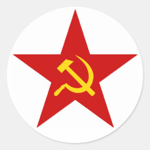 Sticker Rond Étoile rouge