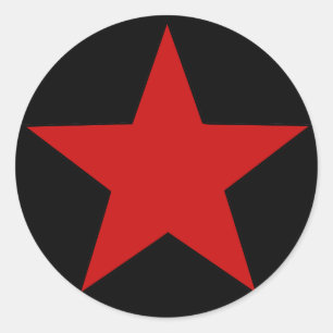 Sticker Rond Étoile rouge