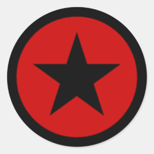 Sticker Rond Étoile rouge