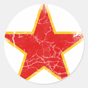 Sticker Rond Étoile rouge communiste Vintage