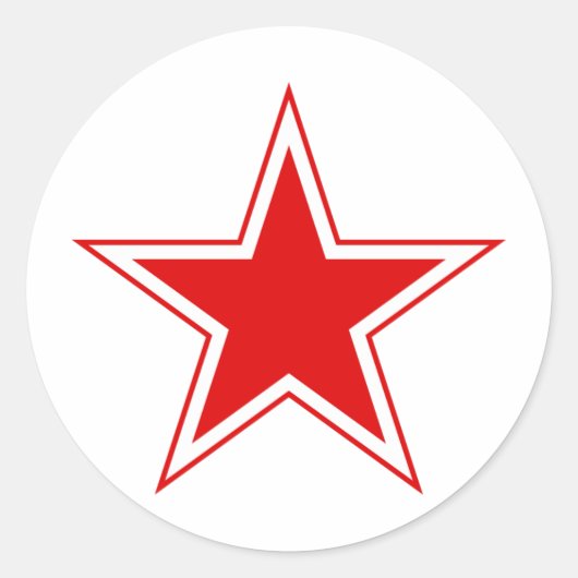 Sticker Rond Étoile rouge russe (Devant)