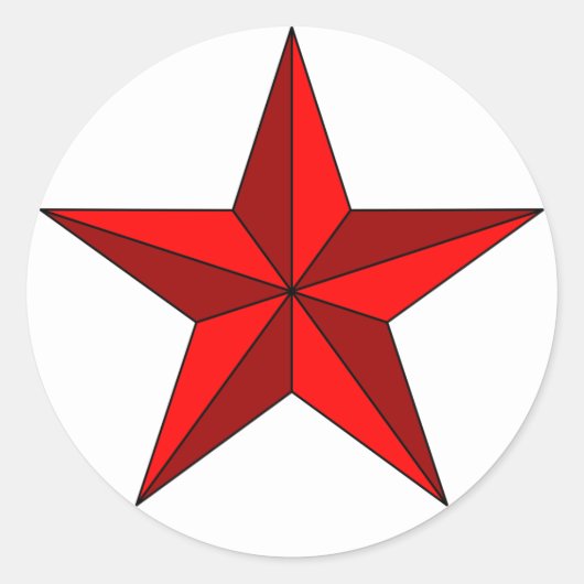 Sticker Rond Étoile rouge sur le cercle (Devant)
