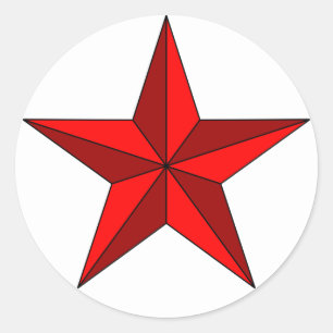 Sticker Rond Étoile rouge sur le cercle