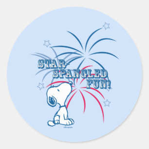 Sticker Rond Étoile Snoopy Fun Spangé
