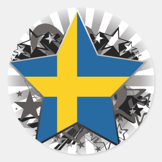 Sticker Rond Étoile suédoise (Devant)