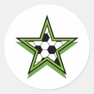 Sticker Rond étoile verte du football