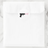 Sticker Rond étoiles à pistolet noir (Sac)