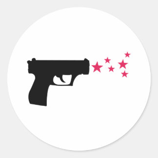 Sticker Rond étoiles à pistolet noir