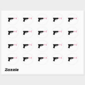 Sticker Rond étoiles à pistolet noir (Feuille)