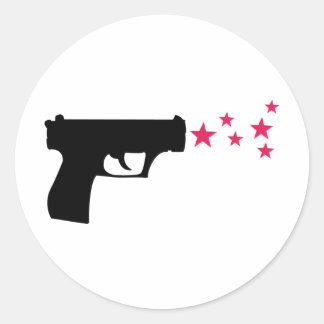 Sticker Rond étoiles à pistolet noir