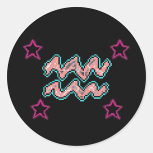 Sticker Rond Étoiles AQUARIUS