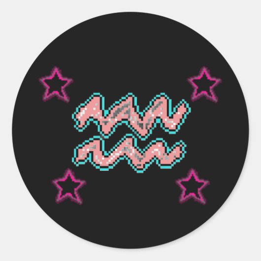 Sticker Rond Étoiles AQUARIUS (Devant)