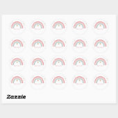 Sticker Rond Étoiles Arc-en-ciel Mignonnes (Feuille)