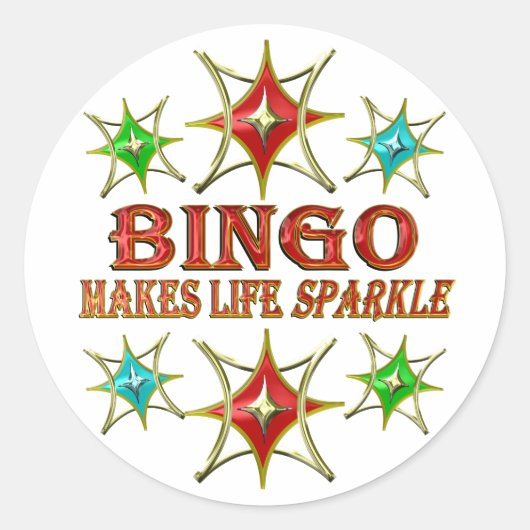 STICKER ROND ÉTOILES BINGO FANCY (Devant)
