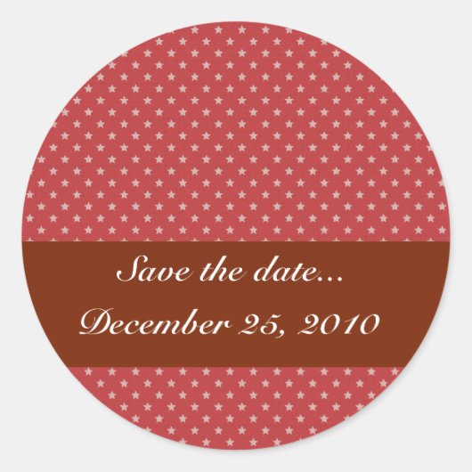 Sticker Rond étoiles blanches attirantes sur surface rouge rugu (Devant)