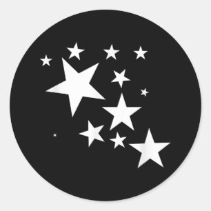 Sticker Rond Étoiles Blanches Star-Motif-Design Costume cadeau