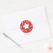 Sticker Rond Étoiles blanches sur fond rouge  (Enveloppe)