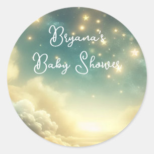 Sticker Rond Étoiles Brillantes Célestes Fête d'Anniversaire so