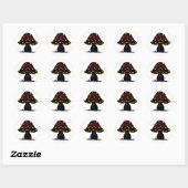 Sticker Rond étoiles champignon (Feuille)