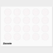 Sticker Rond Étoiles Classiques Rose Clair - Blanc (Feuille)