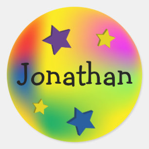 Sticker Rond Étoiles colorées customisées