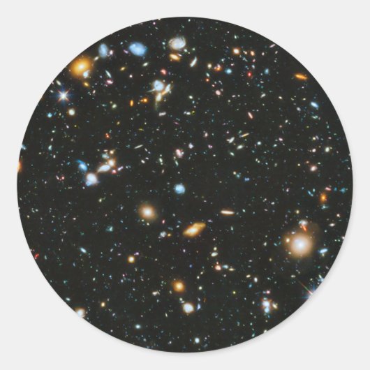 Sticker Rond Etoiles dans l'espace - Hubble Ultra Deep Field (Devant)
