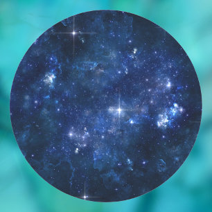 Sticker Rond Étoiles dans un ciel sombre, photo ou logo d'art t