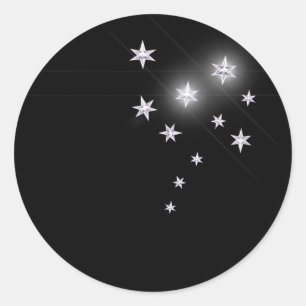 Sticker Rond Étoiles d'argent