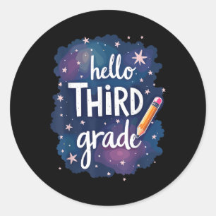 Sticker Rond Étoiles de 3e année scolaire