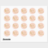 Sticker Rond Étoiles de mariage rose doré Douche (Feuille)