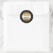 Sticker Rond Étoiles de Parties scintillant Black Gold Faux | F (Sac)