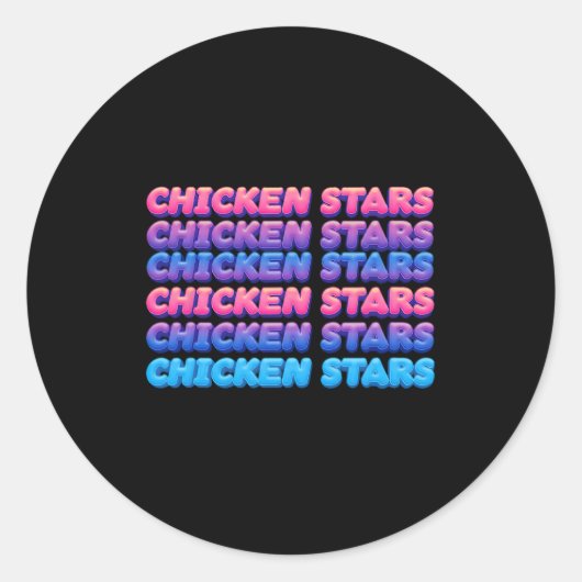 Sticker Rond Étoiles de poulet répétitives esthétiques Mème vir (Devant)