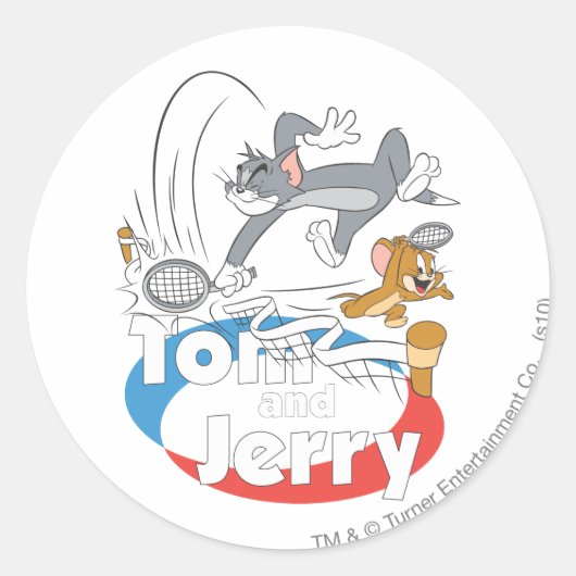 Sticker Rond Étoiles de tennis Tom et Jerry 7 (Devant)