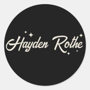 Sticker Rond Étoiles de typographie noir rétro