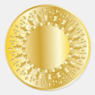 Sticker Rond Etoiles d'or et cercles