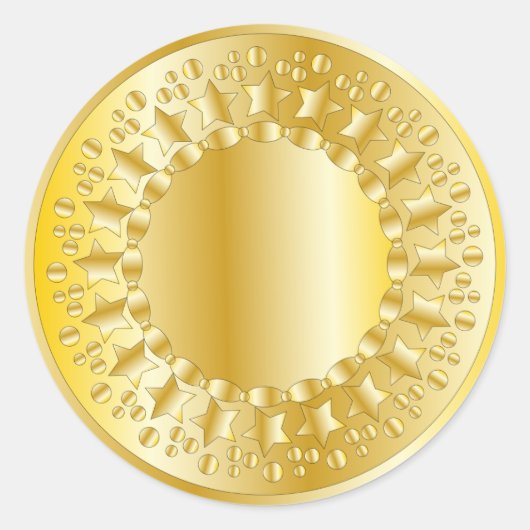 Sticker Rond Etoiles d'or et cercles (Devant)