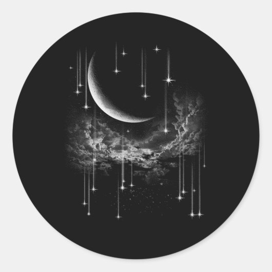 Sticker Rond Étoiles en chute (Devant)
